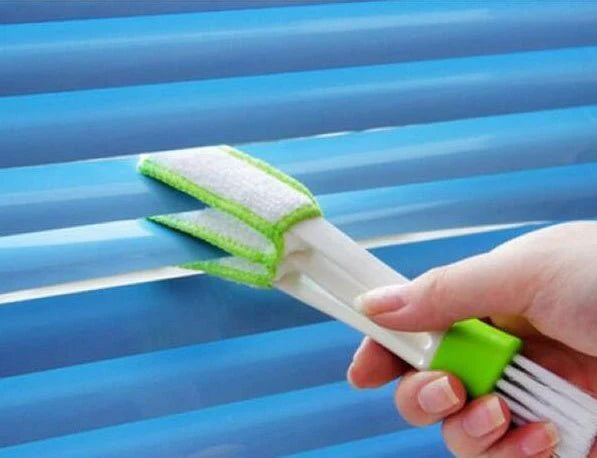 Double Head With Rag Blinds Cleaning Brush Household Dusting Brush Dashboard Keyboard Brush