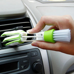 Double Head With Rag Blinds Cleaning Brush Household Dusting Brush Dashboard Keyboard Brush