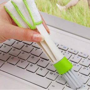 Double Head With Rag Blinds Cleaning Brush Household Dusting Brush Dashboard Keyboard Brush